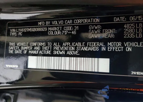 2016 Volvo S60 Platinum from USA, damaged, VIN LYV612TM5GB088929